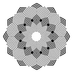 Abstract Decorative Geometric Radial Circle Pattern. - 757509540