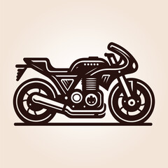 Fototapeta premium Motorcyclist on sport motorcycle - racing sports bike silhouette, Sportbike motorcycle flat vector icon.