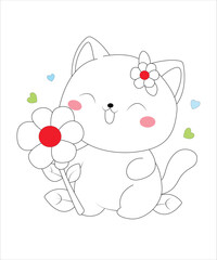 cute baby bunny coloring page for kid