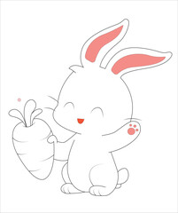 cute baby bunny coloring page for kid
