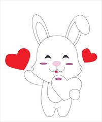 Obraz na płótnie Canvas cute baby bunny coloring page for kid