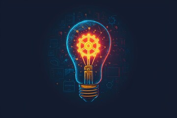 Glow of Innovation: Light Bulb and Circuitry