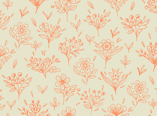 Seamless drawing with contoured abstract colors