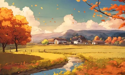 Fototapeten autumn landscape in the mountains © quratul