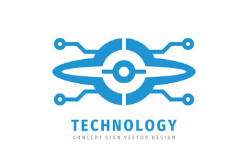 Electronic technology - creative logo design. Digital connection chip sign. Network communication concept symbol. Database icon. Blockchain futuristic symbol. Corporate identity. Vector illustration. - 757511593