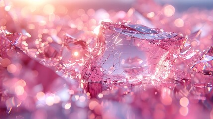 a close up of a pink diamond in the middle of a blurry image of a diamond in the middle of a blurry image.