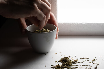 Preparing Herbal Tea Blend for Quality Inspection