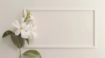 A white frame mockup, in the style of simple and cozy illustration, reminiscent of Scandinavian...