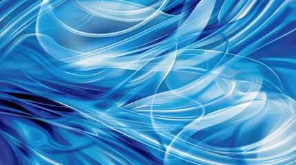 Abstract Blue Liquid Wave. Flowing Motion Background