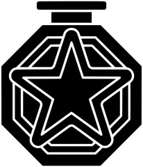 star illustration winner silhouette award logo badge icon emblem outline medal win quality gold best certificate prize reward achievement shape guarantee success champion for vector graphic background