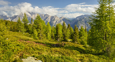 Obraz premium Blick vom Hochstein zu den Lienzer Dolomiten, Osttirol, Tirol, Österreich