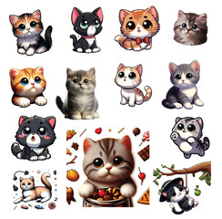 stickers, sticker, cat, cartoon, tabby, brown, clip art, comic, doodle, emotion, graphic, mammal, mascot, outline, print, wildlife, funny, head, pretty, vignetting, art, baby, face, fun, isolated, por