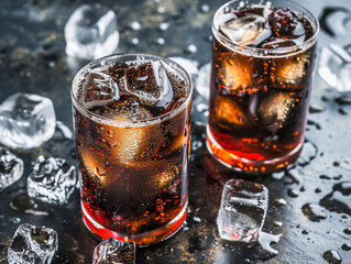 Chilled Cola Drinks with Ice