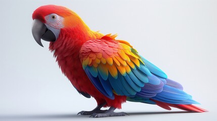 Fototapeta premium 3d animal parrot on a plain background. Generative AI