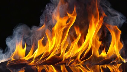 Fiery Motion: Isolated Image of Vibrant and Dynamic Fire Flames