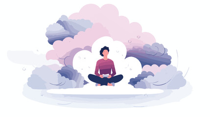 Flat illustration A person practicing mindfulness m