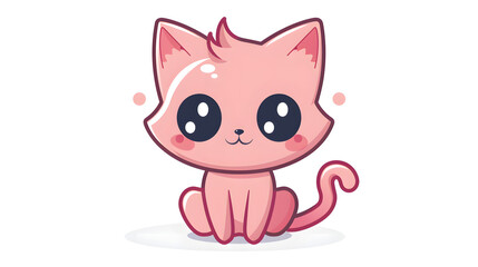 Obraz premium This delightful image features a cute pink kitten with big sparkling eyes sitting gracefully