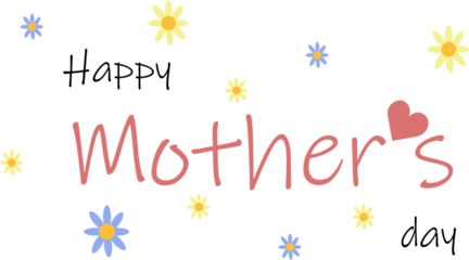 Happy Mother's Day greeting card with flowers vector PNG