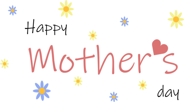 Happy Mother's Day greeting card with flowers vector PNG