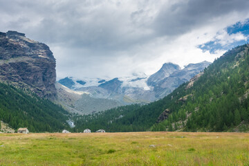 Fototapeta na wymiar Valley of Ayes in Aosta Valley, Italy
