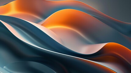 3D rendering of a smooth, flowing surface with a glossy finish. The surface is lit by a bright light, which creates a sense of depth and dimension.