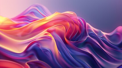 3D rendering. Soft and smooth colorful waves. Modern background design.