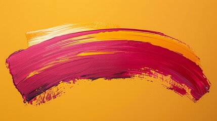 Oil painting on canvas. Abstract art. Pink and yellow colors.