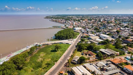 Gordijnen Macapá- aerial panoramic view of the coast © Jair
