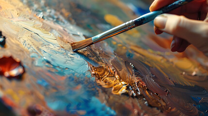A Painter Creating artistic designs or decorative finishes according to client specifications