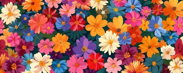 Fototapeta na wymiar bright flowers background illustration.