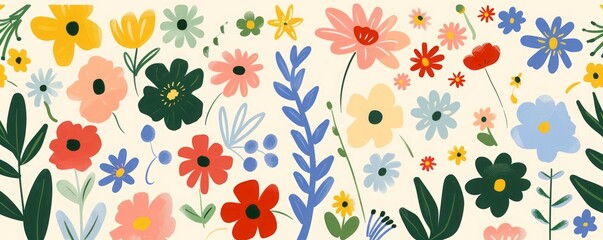 bright flowers background illustration.