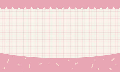Cute kawaii pastel pink advertisement, poster and banner background