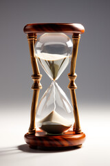 round clock in hourglass, white background сreated with Generative Ai