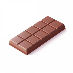 Fototapeta premium Chocolate bar isolated on white background, top view