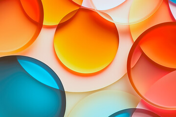 Retro glass art circles plates multi color