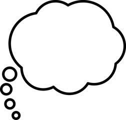 Trendy think bubble in flat style. Think bubble isolated on white background. Cloud line icon Vector art.