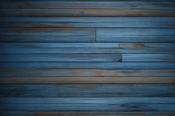 Obraz premium blue and brown dark used weathered wood wall wooden plank board texture background with grains and structures 