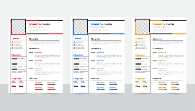 Professional CV resume template design
