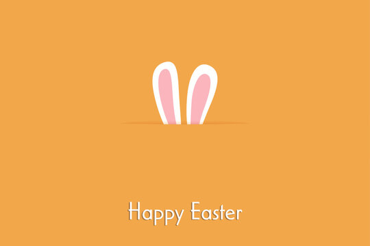 Easter rabbit, easter Bunny. Vector illustration. Easter Day. Happy Easter greeting card, banner with egg, rabbit. Easter Bunny, texture background.