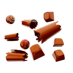 Bombons de chocolate 3d - Páscoa - elementos de composição para social media post