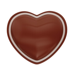 Coração de Chocolate -3d - icon 3d chocolate - heart 3d chocolate 