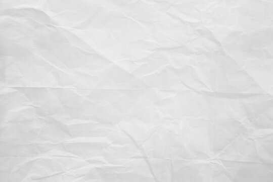White paper sheet texture background with crumpled wrinkled and rough pattern, empty blank paper page material for any design