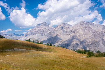 Beautiful landscape with the mountains of the vallée Étroite (french  for 