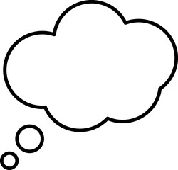 Speech bubble cloud icon . Trendy think bubble in flat style. Cloud line art. Vector