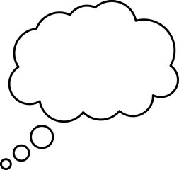 Speech bubble cloud icon . Trendy think bubble in flat style. Cloud line art. Vector