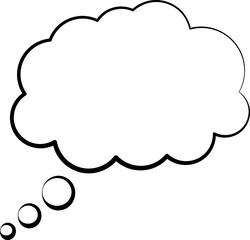Speech bubble cloud icon . Trendy think bubble in flat style. Cloud line art. Vector