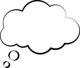 Speech bubble cloud icon . Trendy think bubble in flat style. Cloud line art. Vector