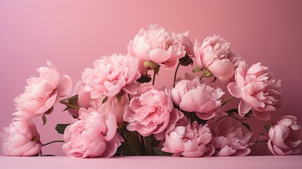 Blushing Blooms Pink Peonies Grace Soft Pink Canvas
