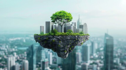 a top view of nature, highlighting the interplay between environmental conservation, social responsibility, and corporate governance for sustainable organizational growth. - obrazy, fototapety, plakaty
