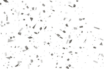 Silver glitter confetti on a white background. Decorative element.